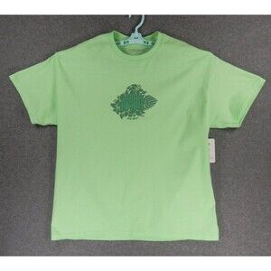 Hawaii Aloha Mens TShirt XL Green Tropical Flower Leaf Big Island Kona Marlin